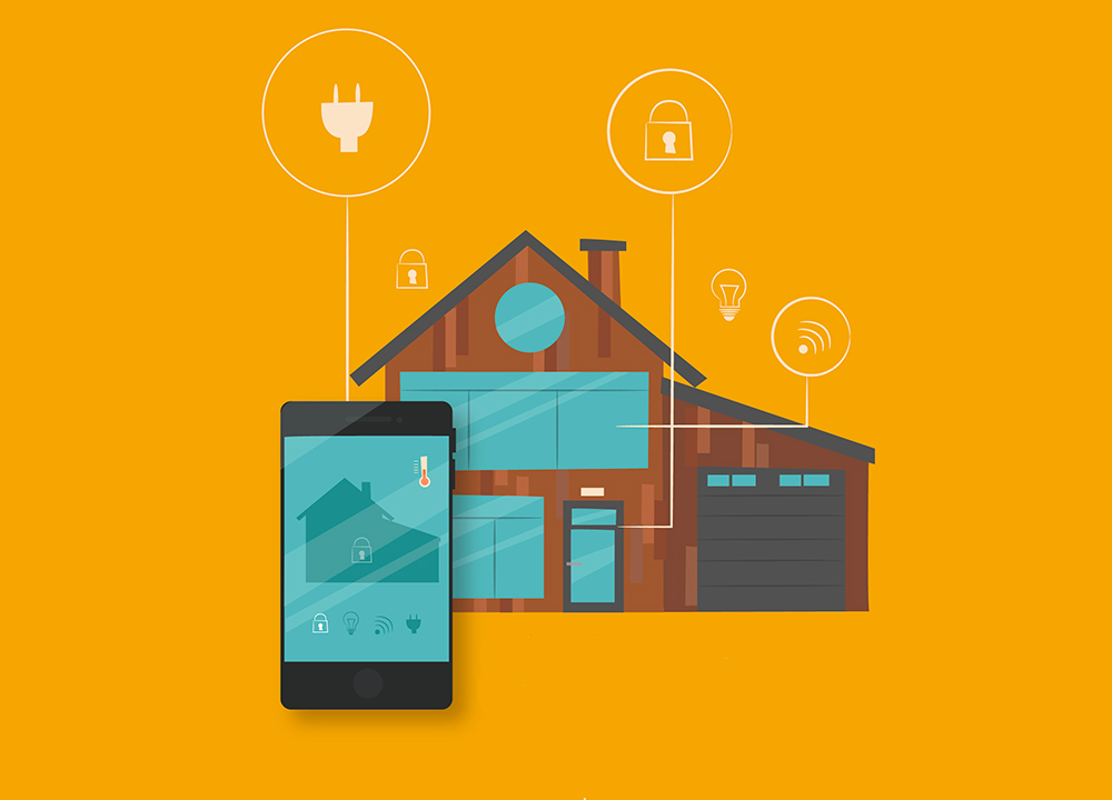 Casa intelligente connessa tramite smartphone